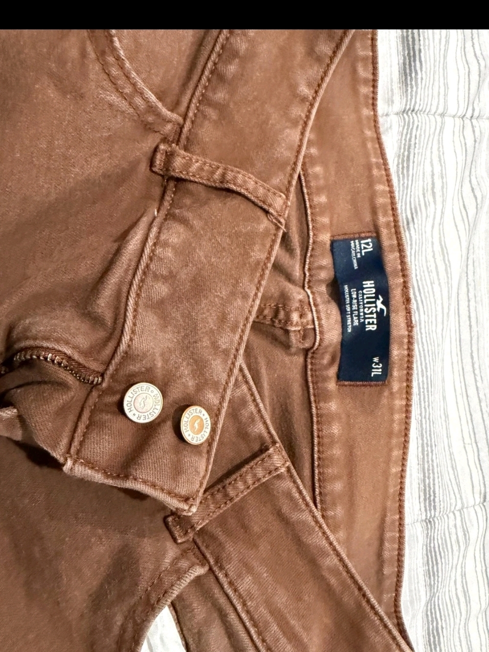 Hollister Brown Corduroy High-Rise Jeans